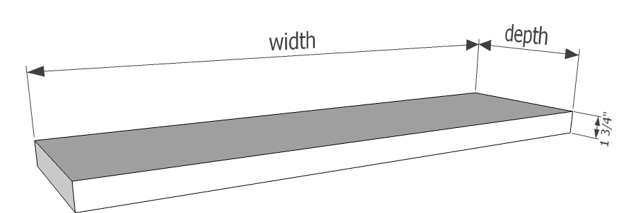 floating shelf line drawing