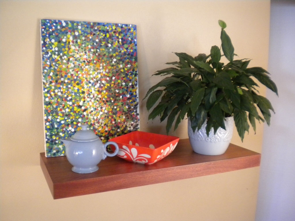 african mahogany floating shelves