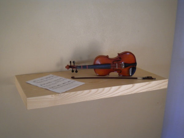 ash wood floating shelves