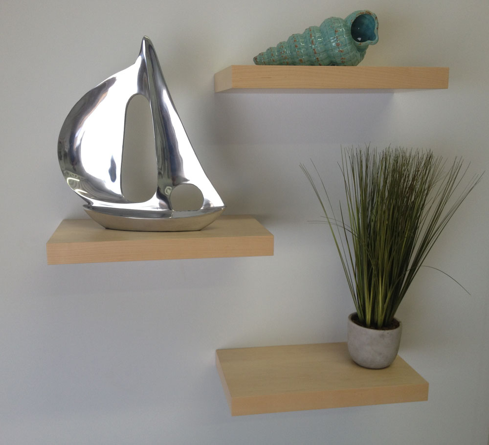 maple floating shelves