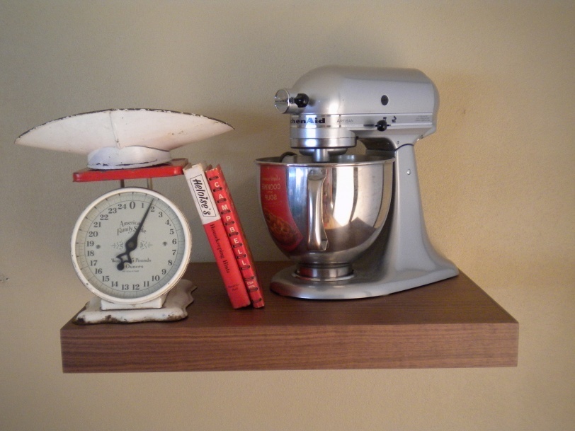 walnut floating shelf
